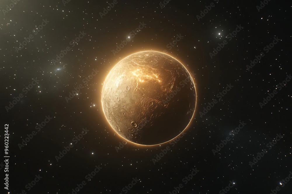 Obraz premium Glowing Planet In Deep Space