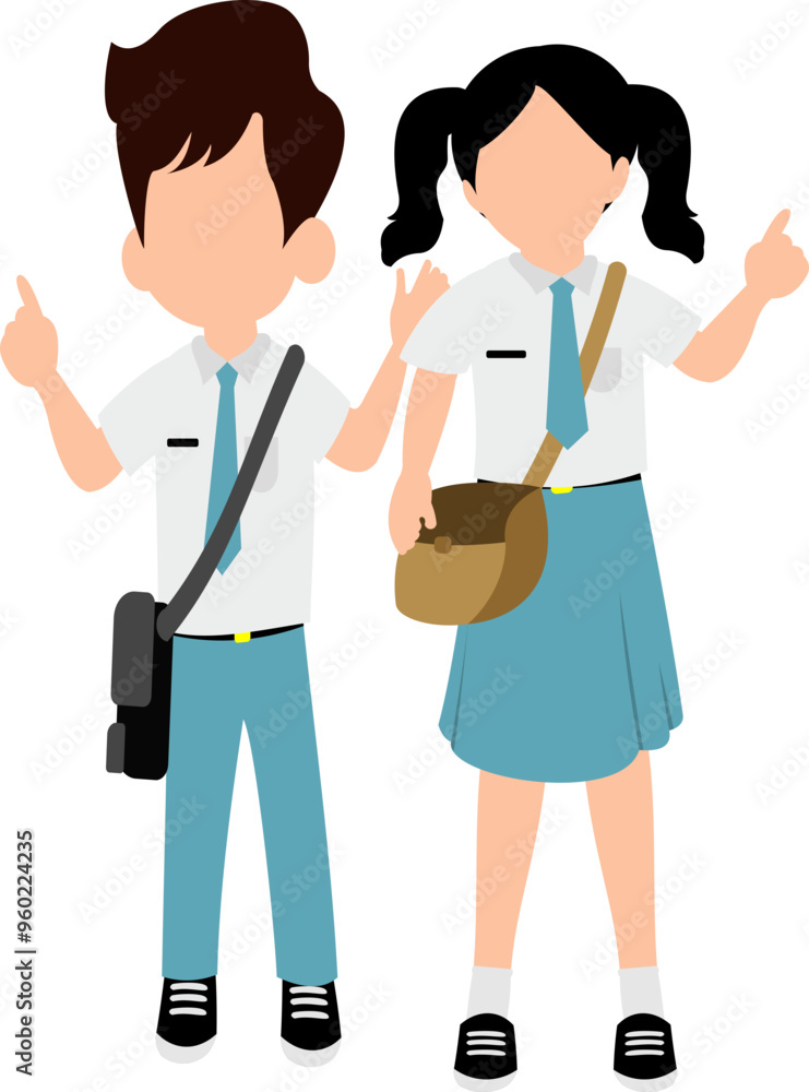 Illustration Of Asian High School Students Illustration Of Asian High School Students