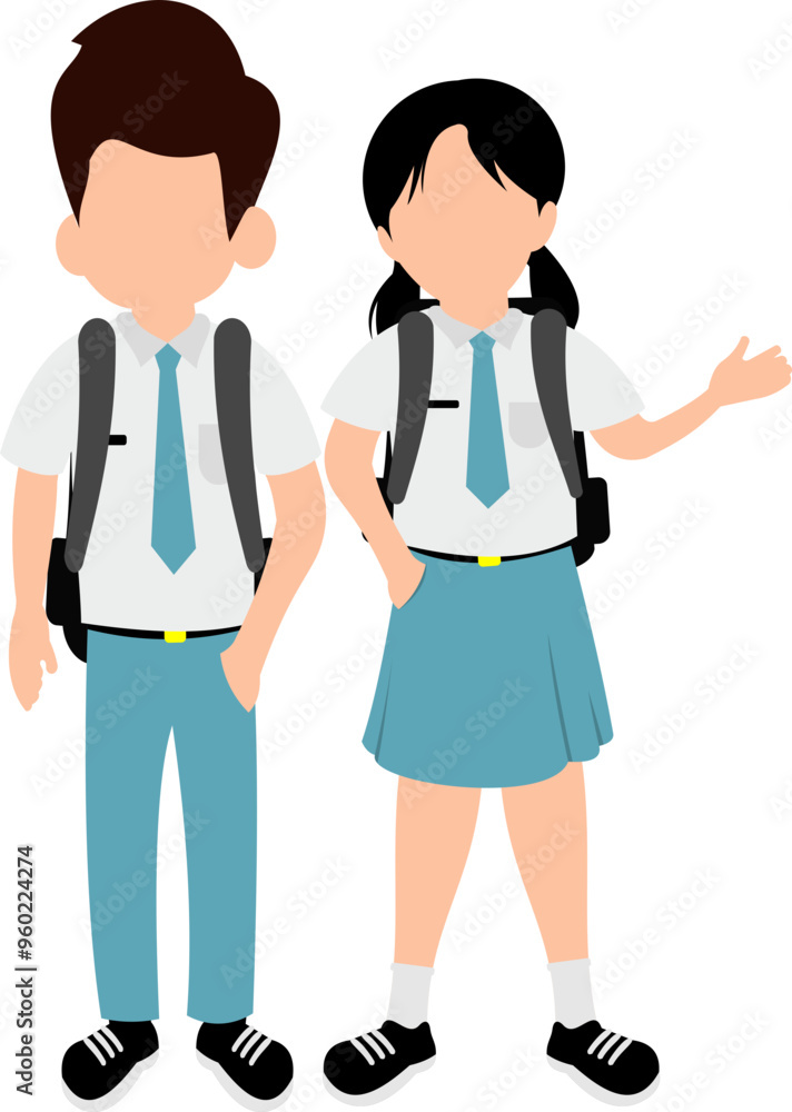 Illustration Of Asian High School Students Illustration Of Asian High School Students