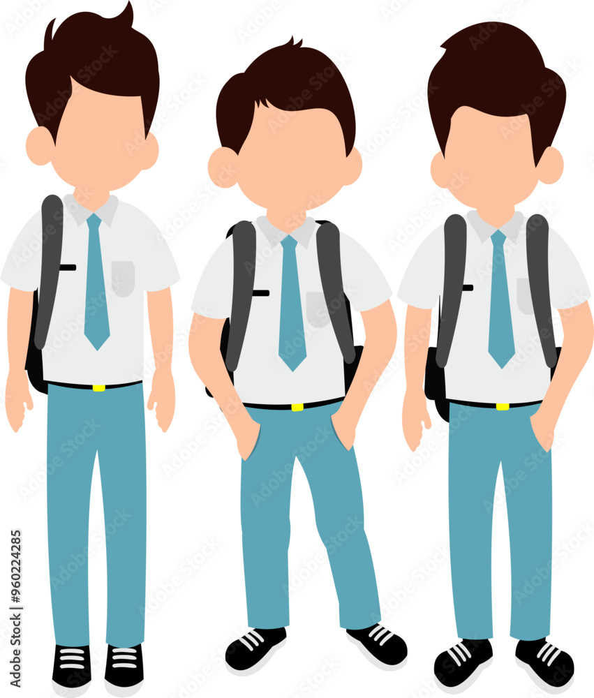 Illustration Of Asian High School Students Illustration Of Asian High School Students