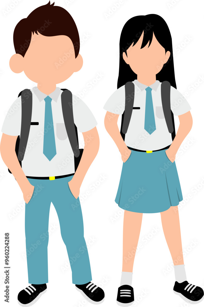 Illustration Of Asian High School Students Illustration Of Asian High School Students