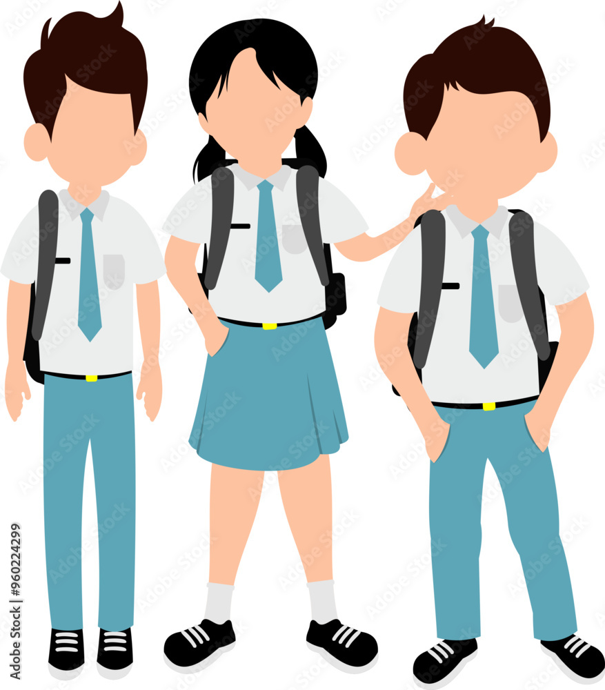 Illustration Of Asian High School Students Illustration Of Asian High School Students