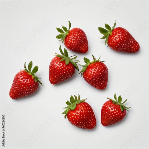 Fresh Strawberries on a Light Background