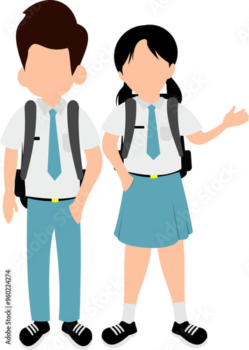 Illustration Of Asian High School Students