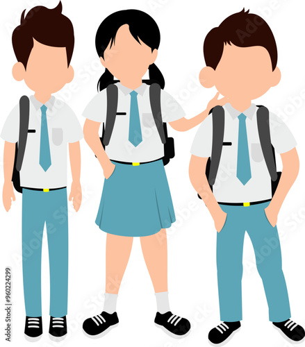 Illustration Of Asian High School Students