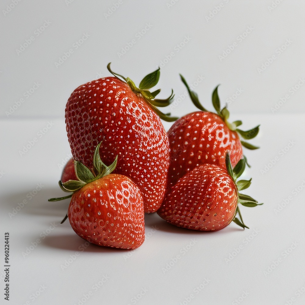 Fresh Strawberries on a Light Background Fresh Strawberries on a Light Background