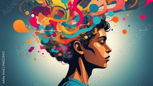 a person overthinking abstract image background