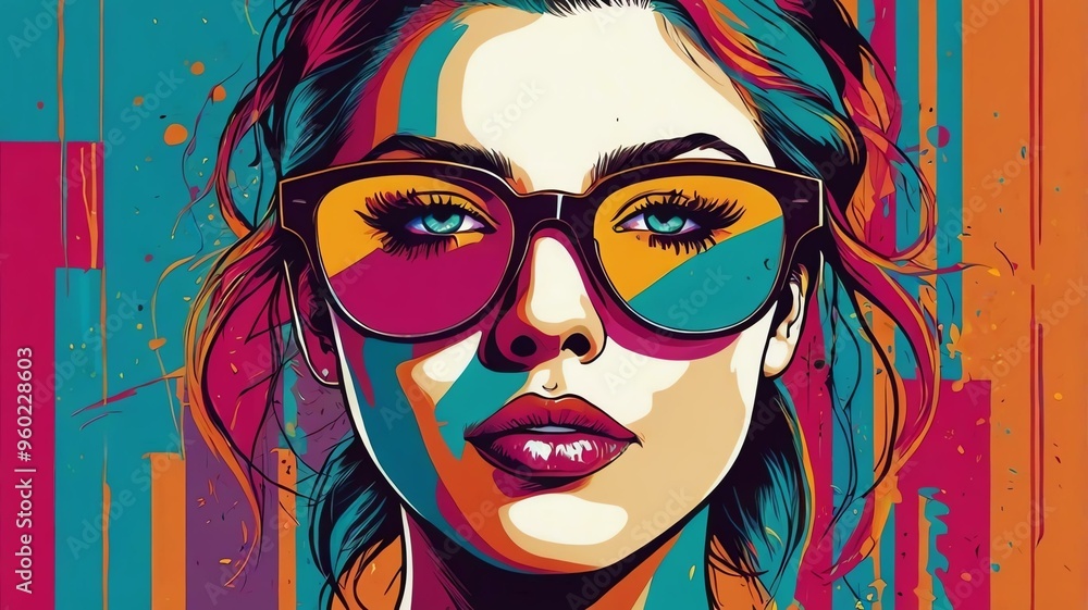 modern vector art of a confident young adult woman background modern vector art of a confident young adult woman background