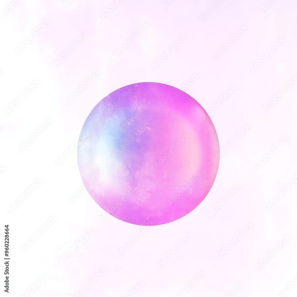 A glossy sphere in shades of pink and purple set against a plain white surface A glossy sphere in shades of pink and purple set against a plain white surface