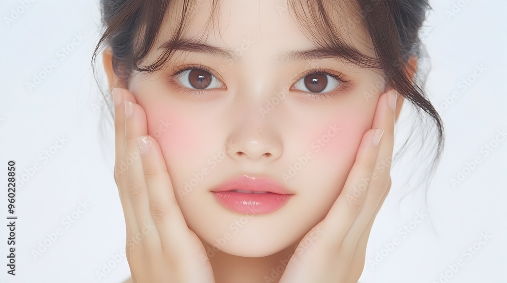 Youthful and Radiant Asian Female Portrait with Flawless Skin and Makeup Youthful and Radiant Asian Female Portrait with Flawless Skin and Makeup