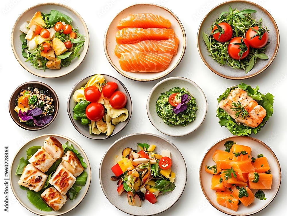 Photo of Delicious Keto Diet Dishes with Salmon, Vegetables, and Healthy Fats Photo of Delicious Keto Diet Dishes with Salmon, Vegetables, and Healthy Fats