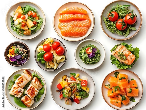 Photo of Delicious Keto Diet Dishes with Salmon, Vegetables, and Healthy Fats