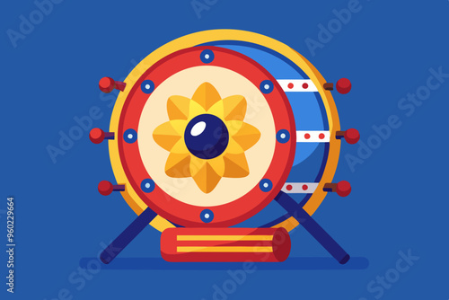 Korean traditional national musical instrument drum changu vector illustration
 photo