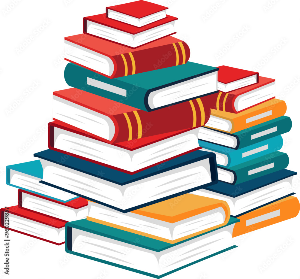 Colorful Stack Of Books Iluustration Colorful Stack Of Books Iluustration
