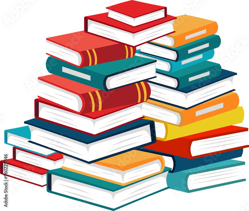 Colorful Stack Of Books Iluustration