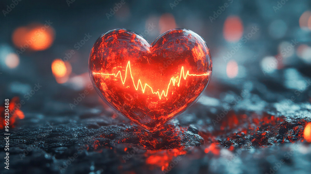 Heart Beats with medical background. Generative AI Heart Beats with medical background. Generative AI