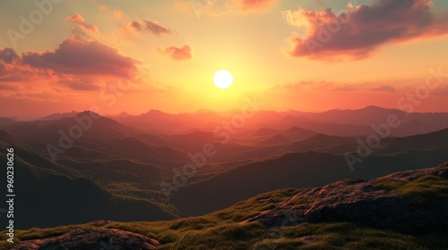 Mountainous Sunset Landscape