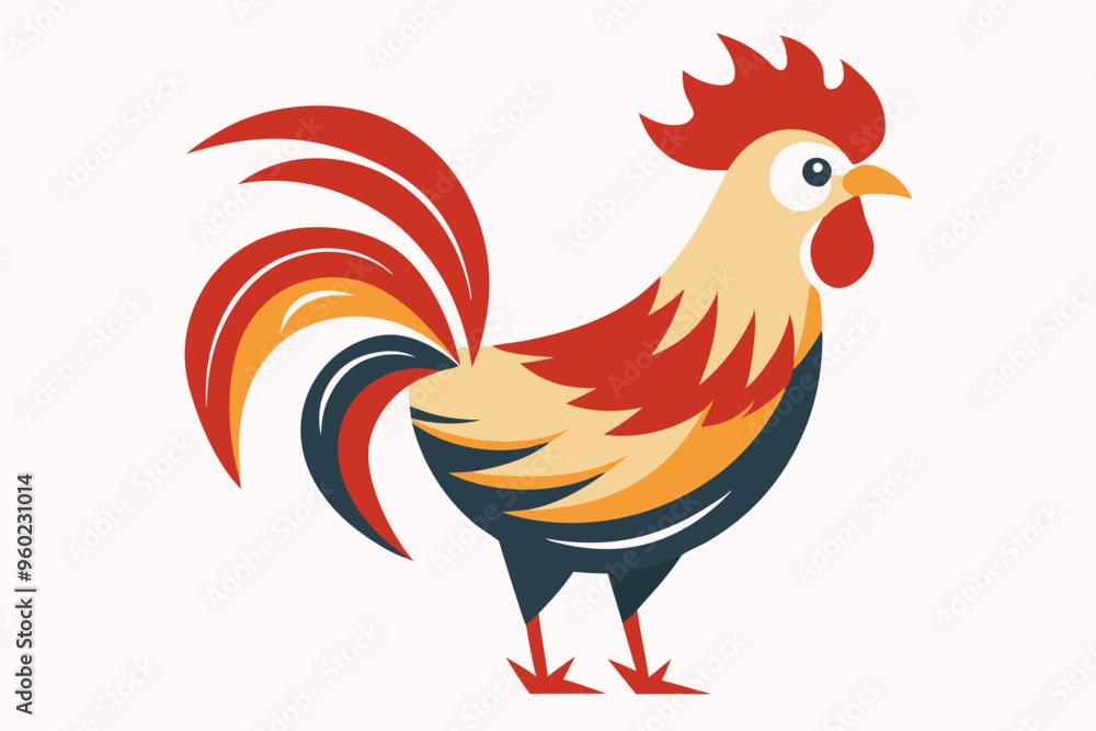 Fototapeta premium Cock icon line art Vector Art Illustration
