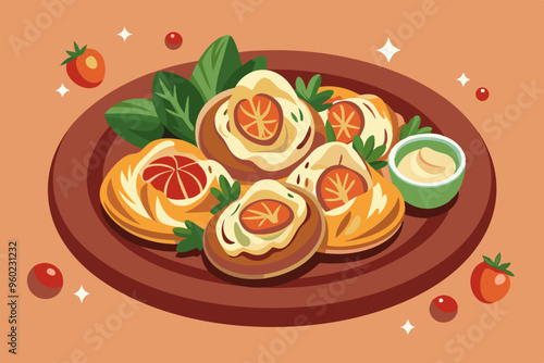 Russian national food. Pelmeni. Dumplings. Dough with meat or fish filling.
