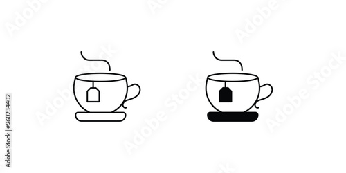 tea set icon with white background vector stock illustration