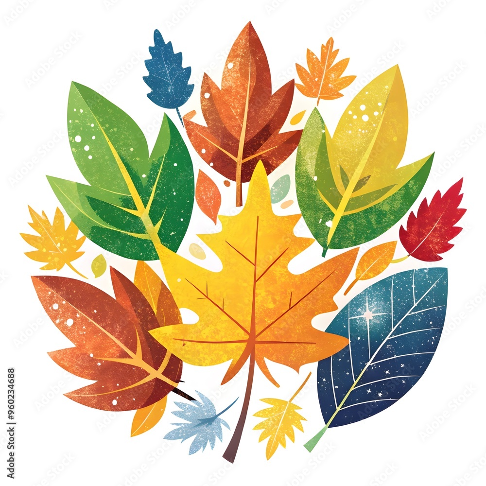 Fototapeta premium A Vibrant Mosaic of Textured Fall Leaves