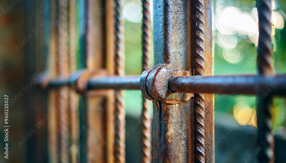 Rusty metal bar in prison cell. Military and security industry concept. Rusty metal bar in prison cell. Military and security industry concept.