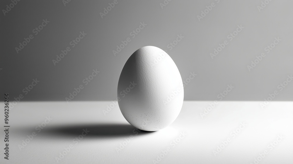 White photography of an egg on a table White photography of an egg on a table