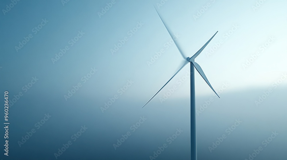 Minimal AI-powered wind turbine monitoring system, clean design with soft light, ample copy space around, copy space for stock photo with minimal concept, No logo, No Trademark, No text Minimal AI-powered wind turbine monitoring system, clean design with soft light, ample copy space around, copy space for stock photo with minimal concept, No logo, No Trademark, No text