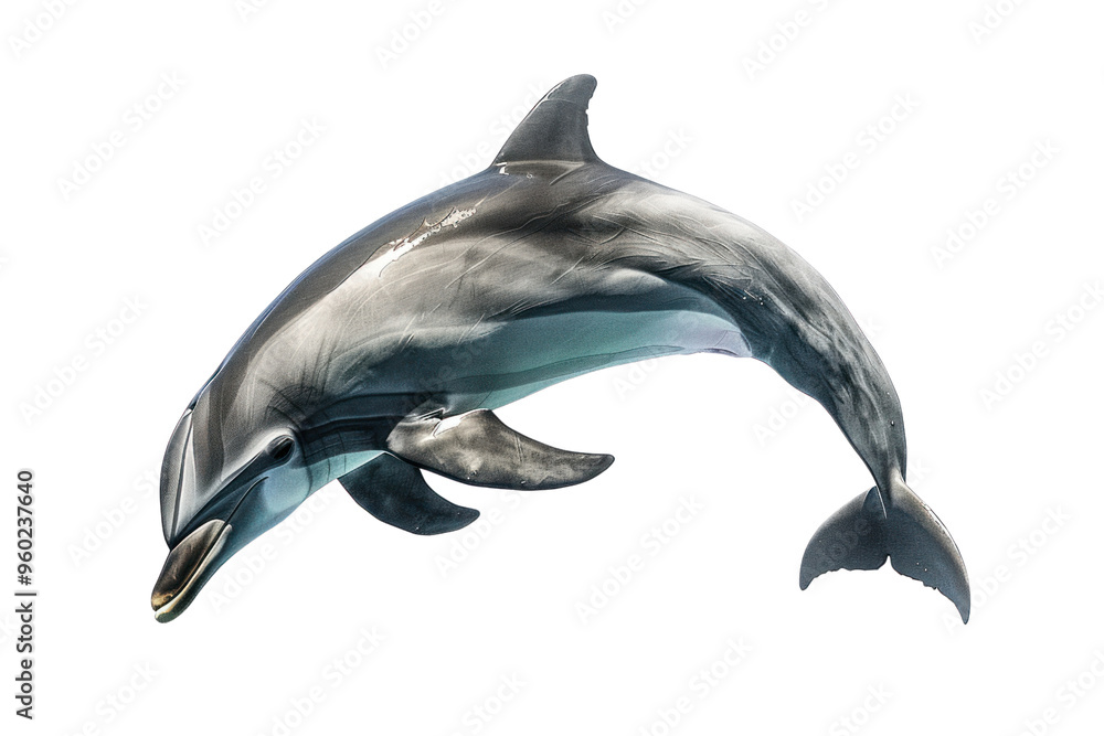 Obraz premium Dolphin painting, watercolor style, showing tenderness. on a white background
