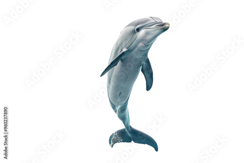 Dolphin painting, watercolor style, showing tenderness. on a white background photo