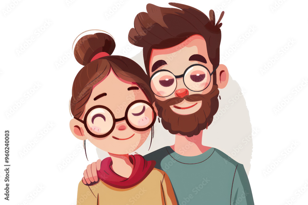 cute couple template on a white background cute couple template on a white background