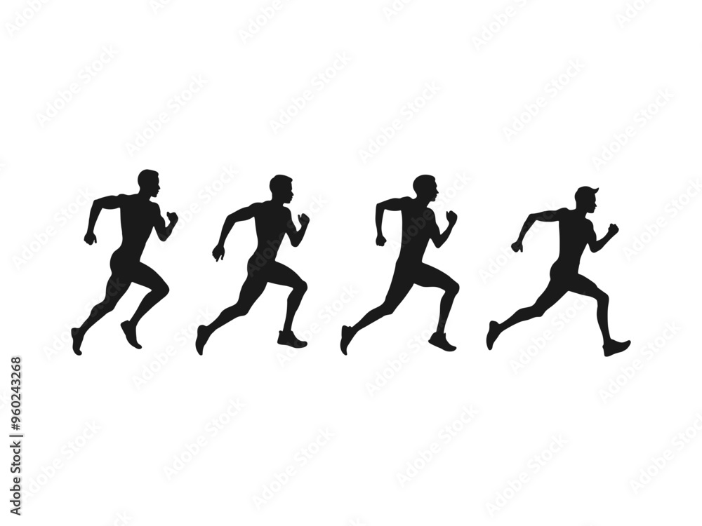 Runner silhouette. Group of male marathon athlete runner silhouettes. Good use for symbols, logos, mascots, icons, signs, webs, or any design you want. Runner silhouette. Group of male marathon athlete runner silhouettes. Good use for symbols, logos, mascots, icons, signs, webs, or any design you want.