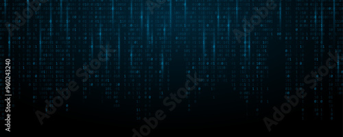 Binary data software programming code background. Random 0 and 1 numbers of program code. Digital data technology concept. Vector Illustration. EPS 10.