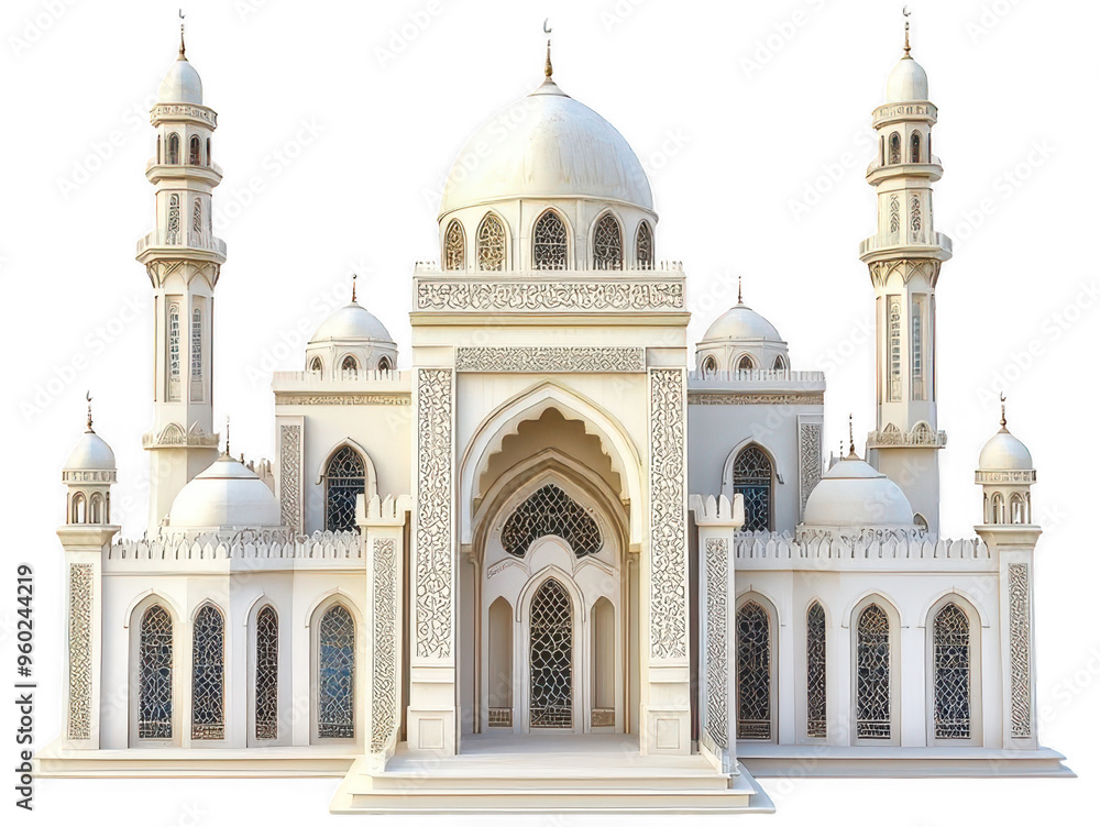 Fototapeta premium 3D mosque. Mosque Exterior mosque