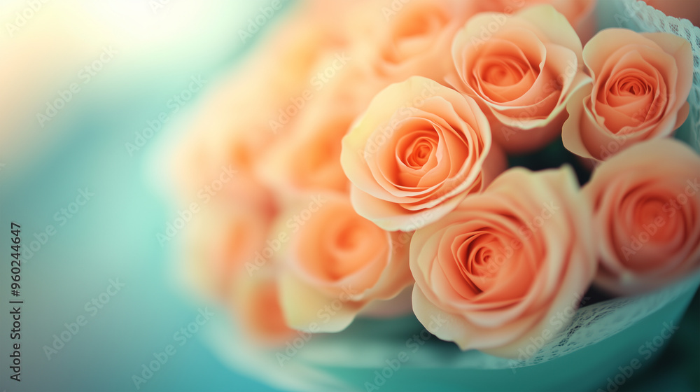 Obraz premium A bouquet of pink and white roses2