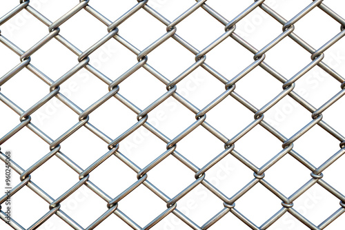 Chain link fence, cut out isolated on transparent background