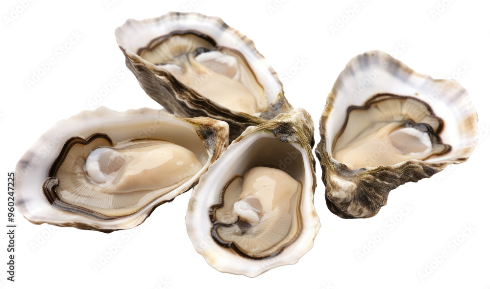 Naklejka premium PNG Oysters seafood clam white background.