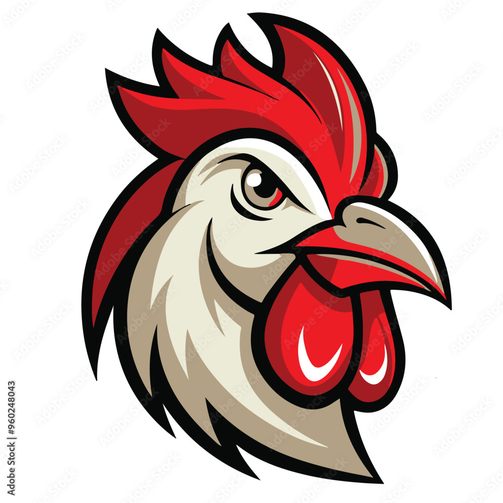 Rooster Head Mascot Logo Vector Rooster Head Mascot Logo Vector