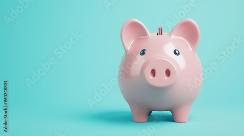 Pay day concept, piggy bank receiving payday deposit, savings growth, 3D illustration