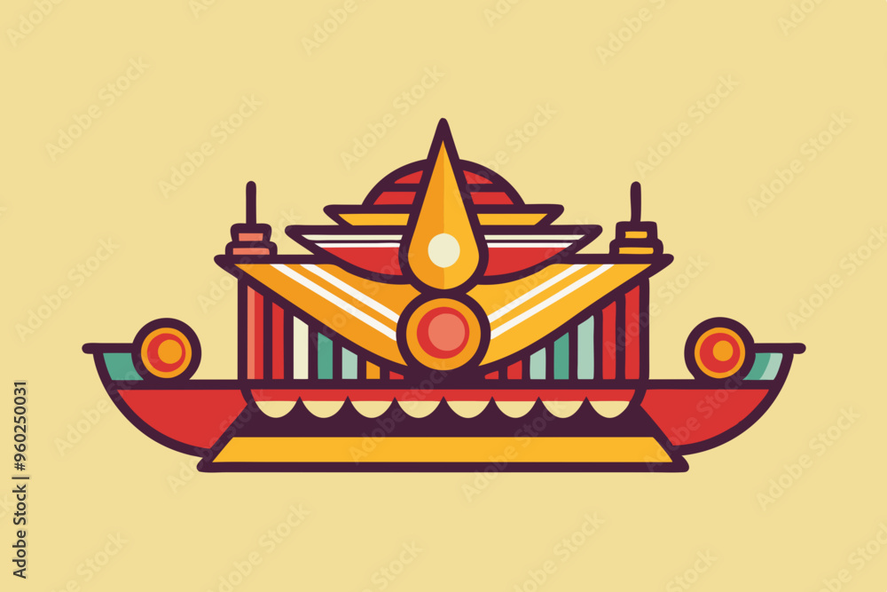 Fototapeta premium Javanese gamelan musical instruments icon vector element design template 