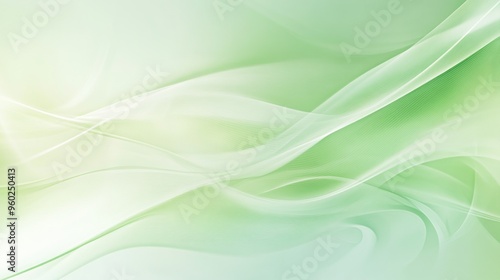 Abstract Green and White Wavy Background