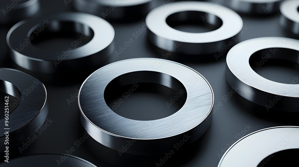 Elegant Minimalist Silver Circles on Dark Background for Contemporary Design Concepts Elegant Minimalist Silver Circles on Dark Background for Contemporary Design Concepts