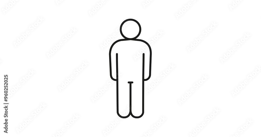 Weight loss, obese body of man change on thin healthy figure, line icon illustration animated. Fat, big size in small contour. Risk diabetes. Video 4K motion loop animation on white background Weight loss, obese body of man change on thin healthy figure, line icon illustration animated. Fat, big size in small contour. Risk diabetes. Video 4K motion loop animation on white background