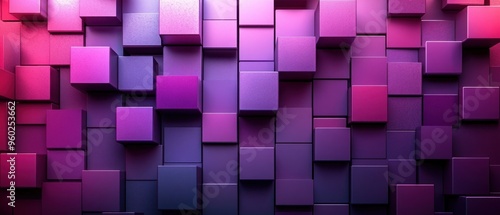 Abstract Purple and Pink 3D Cube Wall