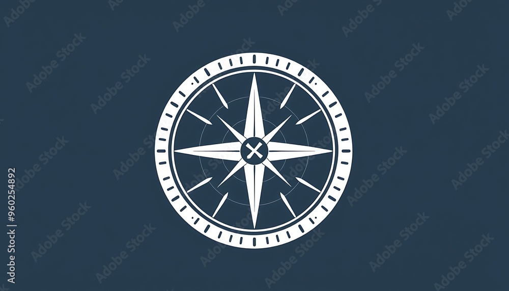 Obraz premium Minimalist Compass with Sharp Lines