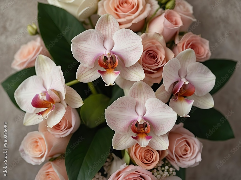 Fototapeta premium orchid on a green background