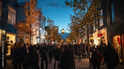 Reykjavik streets during the Reykjavik Culture Night, with events, performances, and lively crowds.