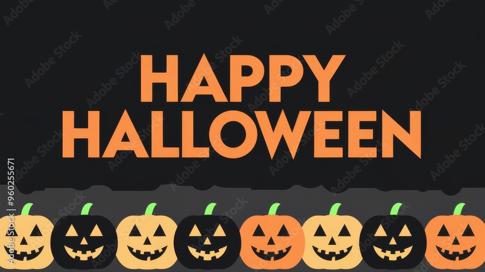 Happy Halloween Greeting with Pumpkins Happy Halloween Greeting with Pumpkins