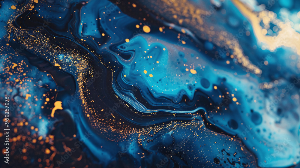 Shimmering Paint Background with Glowing Blue, Yellow, Black, and Beige Mix in Acrylic Pigment Art Shimmering Paint Background with Glowing Blue, Yellow, Black, and Beige Mix in Acrylic Pigment Art