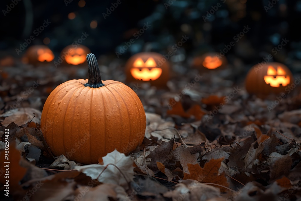 halloween poster jack o lantern in the forest halloween poster jack o lantern in the forest
